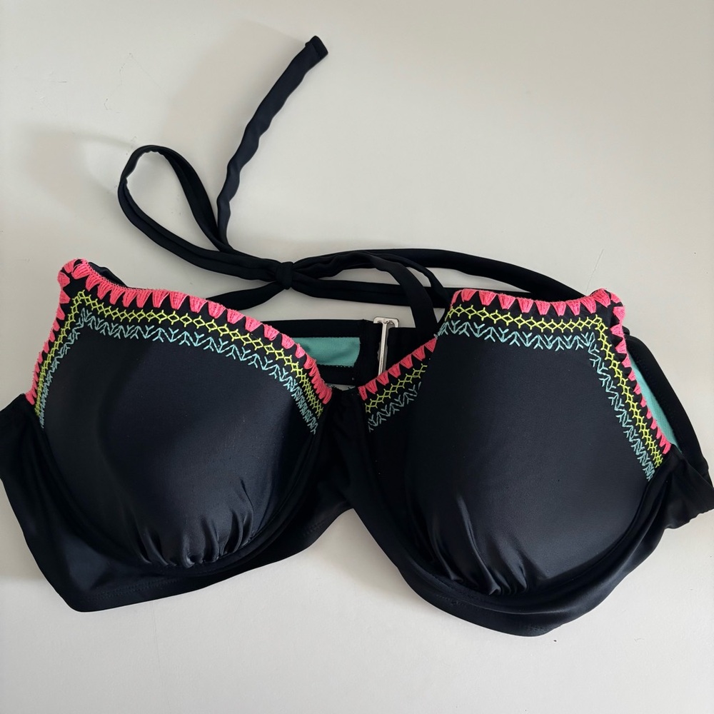 Women's Rue Bleu Black Bikini Swim Top 3XL